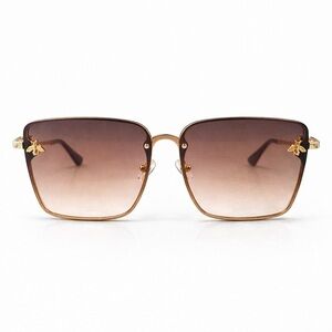 Gold and Brown Square Sunglasses